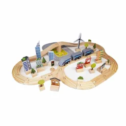 Gifi Jeux D'Imagination Et D'Imitation<Circuit de train en bois avec accessoires