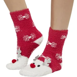New Gifi Coffret chaussettes de Noël cocooning modèle Renne rouge blanc
