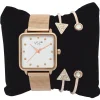 Hot Gifi Coffret montre et bracelets femme de 3 pièces en acier
