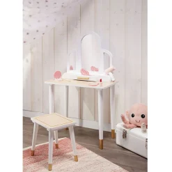Gifi Jeux D'Imagination Et D'Imitation<Coiffeuse en bois naturel et blanc