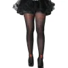 Best Gifi Collant noir à motif toile d'araignée rouge Halloween femme