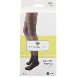 Outlet Gifi Collant voile fantaisie noir 20D