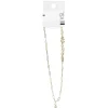 Online Gifi Collier chaîne rectangulaire doré avec pendentif perle verte