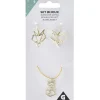 Outlet Gifi Collier et paire de boucles d'oreilles pendantes en métal doré