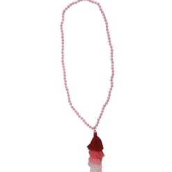 Gifi Collier perles bois et pompons coton