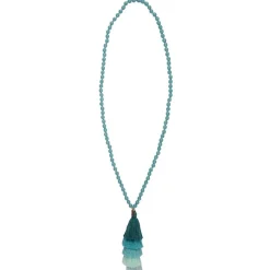 Gifi Collier perles bois et pompons coton