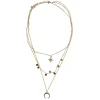 Discount Gifi Collier 2 rangs avec feuille palmier et perle