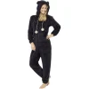 Best Gifi Combinaison pyjama Femme noir Taille L