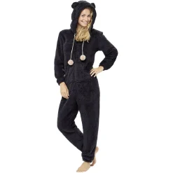 Best Gifi Combinaison pyjama Femme noir Taille L