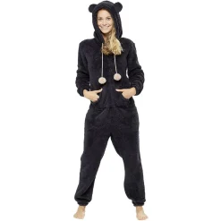 Best Gifi Combinaison pyjama Femme noir Taille L