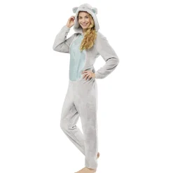 Discount Gifi Combinaison pyjama Koala gris et bleu pailleté Taille L