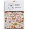 Gifi Coupon tissu imprimé Foxy Roux 70x100cm coton blanc, rose et orange