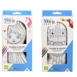Gifi Coussin à colorier et ses 4 crayons