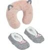 Sale Gifi Coussin tour de cou et Chaussons ballerines gris rose