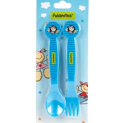 Couvert plastique bleu Fulanitos x2*Gifi Clearance