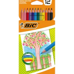 Crayon de couleur BIC pointe résistante x12*Gifi New