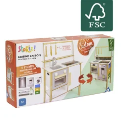 Clearance Gifi Cuisine enfant à customiser blanche en bois