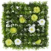 Gifi Dalle de gazon artificiel fleurs vertes et blanches