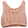 New Gifi Débardeur crop top Femme tissu éponge rose