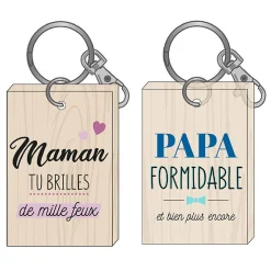 Discount Gifi Duo de porte-clés en bois