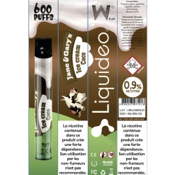 E-cigarette jetable ice cream coco 2 ml 0.9% nicotine*Gifi Clearance