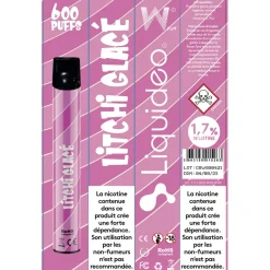 E-cigarette jetable litchi glacé 2 ml 1.7% nicotine*Gifi Online