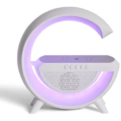 Enceinte multifonction forme G lampe et chargeur à induction*Gifi