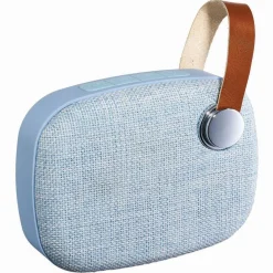 Enceinte portable Bluetooth Homday abs finition tissu bleu clair*Gifi Best