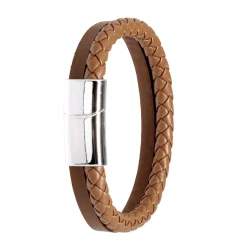 New Gifi Ensemble montre et bracelet homme simili marron