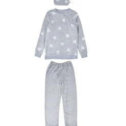 Gifi Ensemble pyjama hiver motif coeur avec masque de nuit