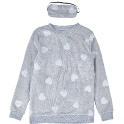 Gifi Ensemble pyjama hiver motif coeur avec masque de nuit