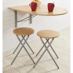 Gifi Ensemble table pliante murale et 2 tabourets