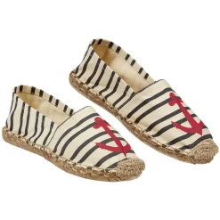 Hot Gifi Espadrille Femme rayé bleu motif ancre marine T36-41