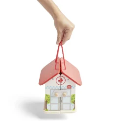 Gifi Eveil<Ferme ou hôpital ou caserne de pompiers pliable en bois 20,5x17,5xH19cm
