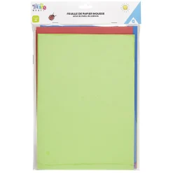 Gifi Feuille en papier mousse colorée x6
