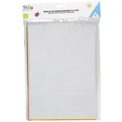 Gifi Feuille en papier mousse colorée pailletéex6