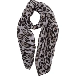Clearance Gifi Foulard imprimé léopard marron plissé