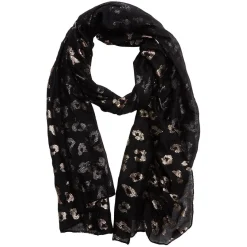 Outlet Gifi Foulard noir imprimé pois irréguliers dorés