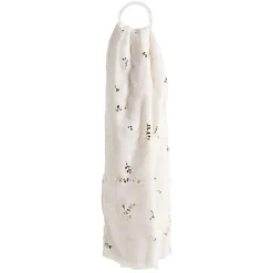 Online Gifi Foulard rose clair imprimé feuille dorée