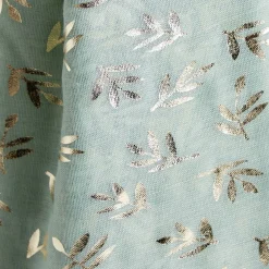 Discount Gifi Foulard vert clair imprimé feuille dorée