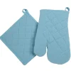 Discount Gifi Gant de cuisine et manique bleu turquoise