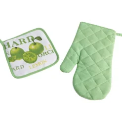 Hot Gifi Gant de cuisine et manique citron vert