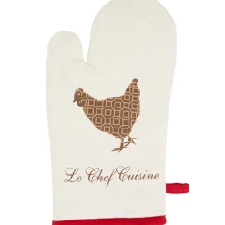 Discount Gifi Gant de cuisine et manique design poule