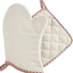 Best Gifi Gant de cuisine et manique rose beige