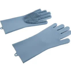Hot Gifi Gant en silicone pour vaisselle bleu x2