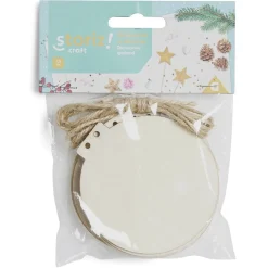 Gifi Guirlande corde boule plate à décorer en bois 1,5m