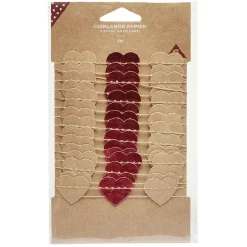 Gifi Guirlande papier forme coeur rouge et marron