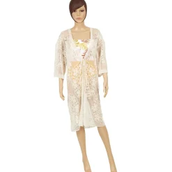Discount Gifi Kimono broderie blanc crème - Taille unique