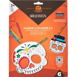 Gifi Kit coloriage 2 masques Calavera Jour des morts Halloween
