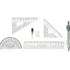 Kit complet compas règle équerre rapporteur 8 pièces*Gifi Outlet
